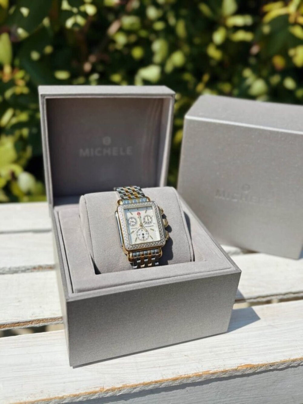 Michele Two-Tone Signature Deco Watch
